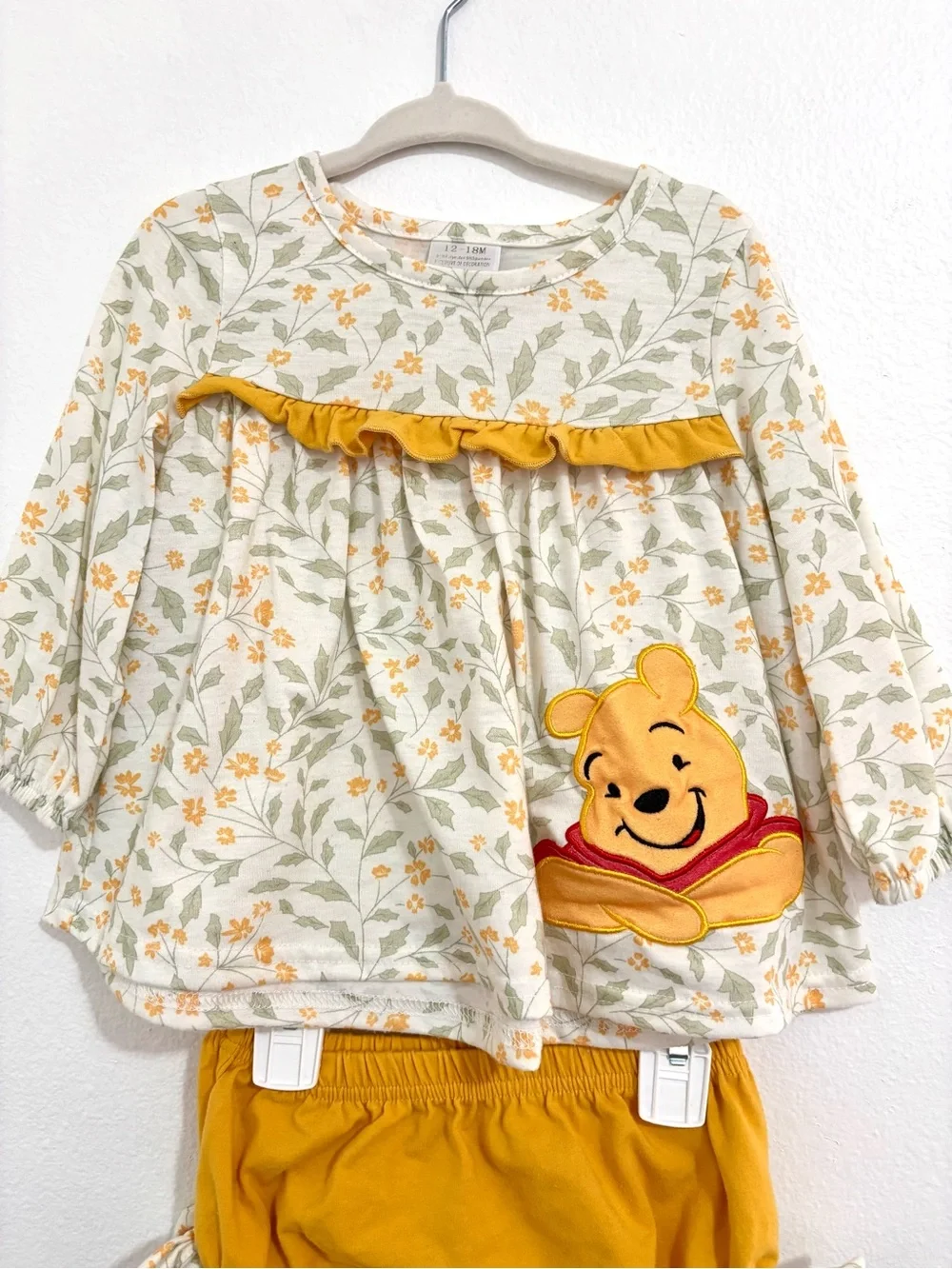 Disney Winnie the Pooh Floral Top with Mustard Bloomers